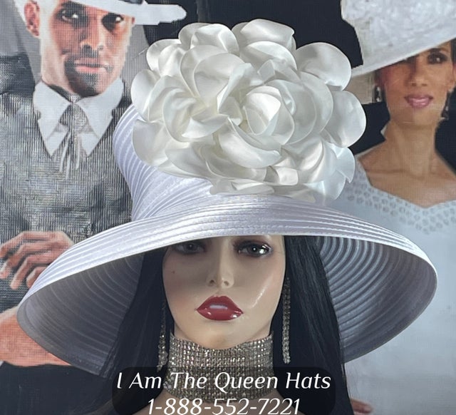 Pure white church hat I am the queen collection